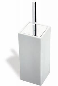 633CUBE(23-BI) Stil Haus Urania, напольный керамический ёрш, цвет чёрный матовый - белая керамика