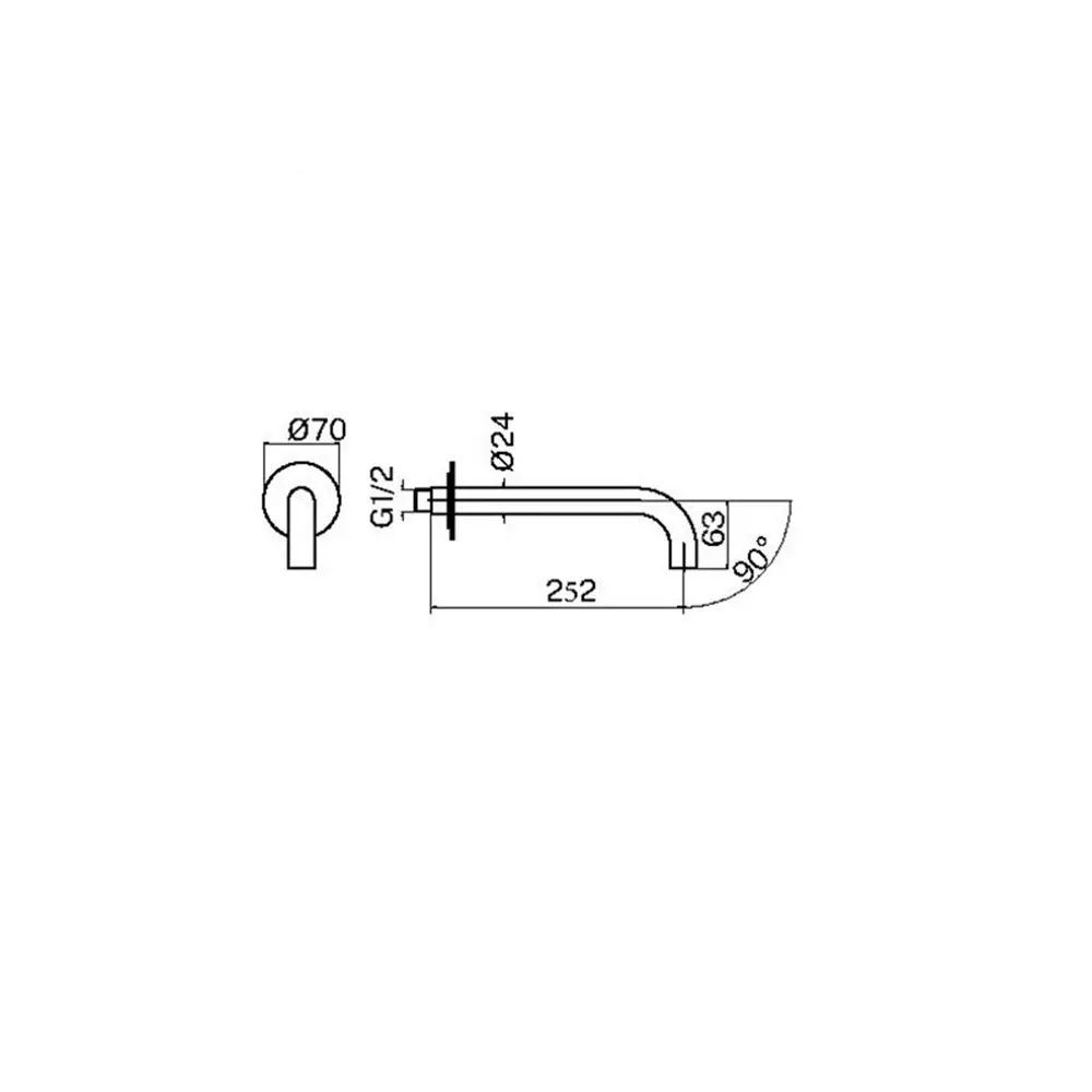 Излив из стены Plumberia Selection IXO SPT0258NO для раковины, Черный матовый