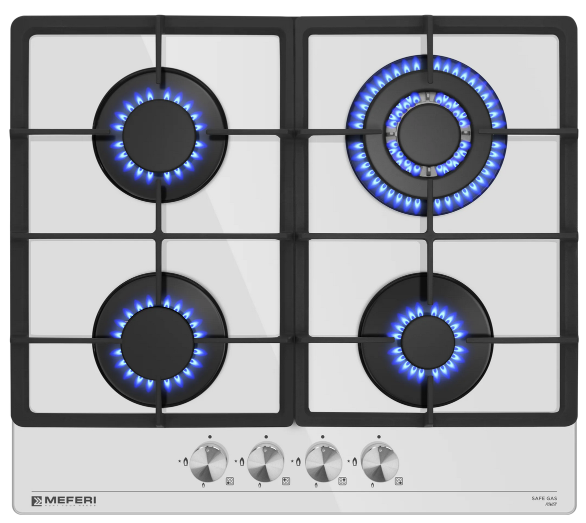 9168784 Газовая варочная поверхность Meferi MGH604WH GLASS POWER STDN-0110187 - Вид №2