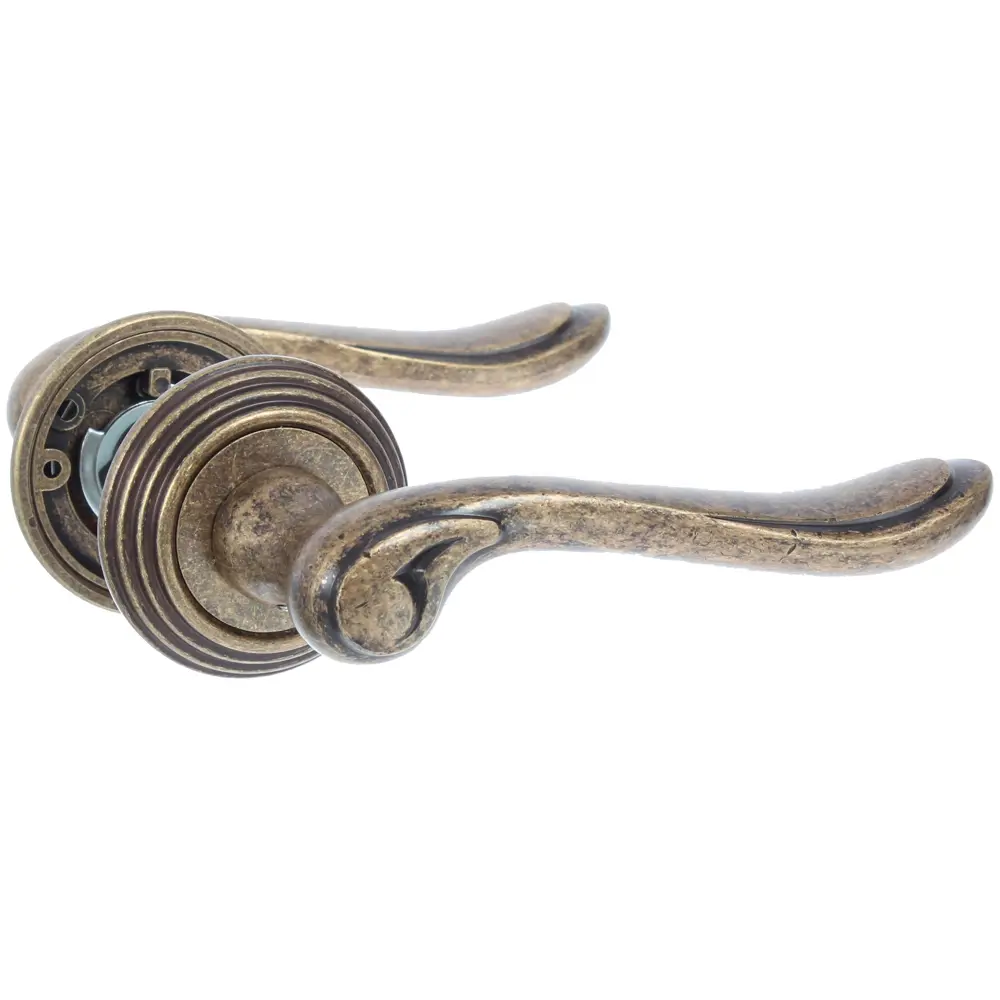 Ручки дверные на розетке EDS-V209, цвет античная бронза EDSON STLM-2006805 - Вид №1