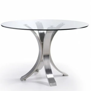 Обеденный стол круглый стеклянный 120см BZ2103 от Angel Cerda ANGEL CERDA  00-3865618 Прозрачный;хром