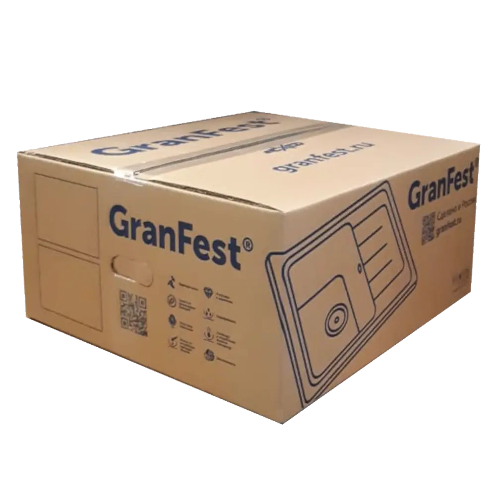 Мойка врезная Granfest Practik 420 41.7x41.7 см глубина чаши 19 см мрамор цвет черный STLM-2122986 - Вид №3