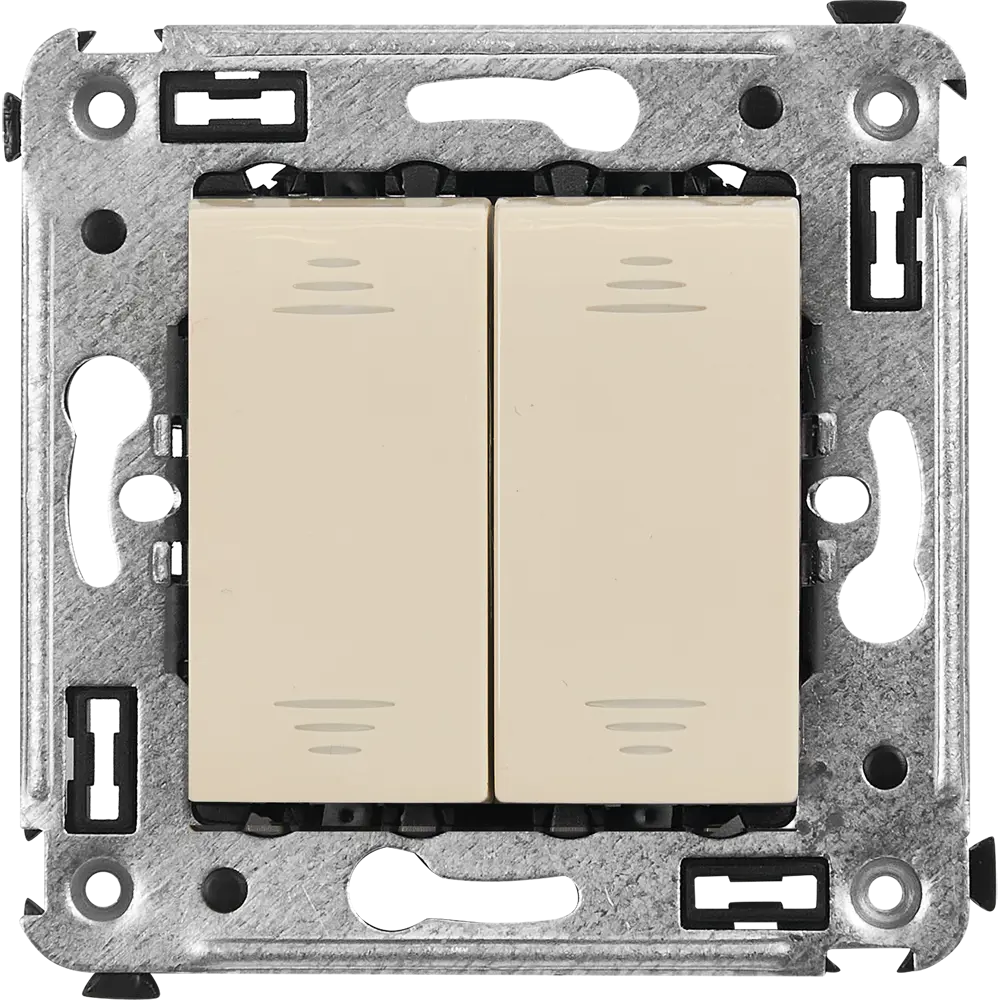 Выключатель встраиваемый DKC Avanti 2 клавиши цвет ванильная дымка STLM-2123996 - Вид №1