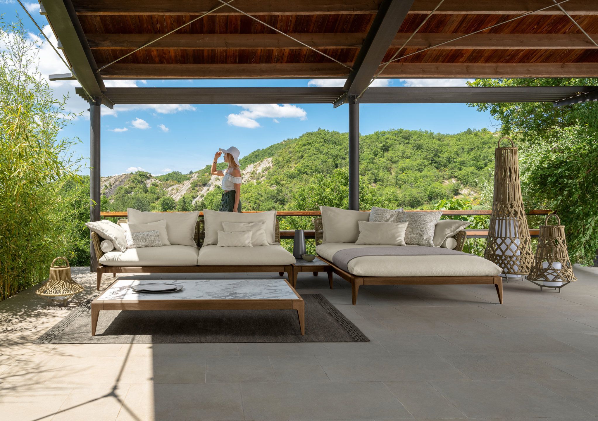 Журнальный столик из керамогранита Talenti Cruise Teak ARCH-00101748 - Вид №3