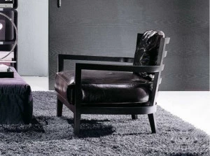 Frigerio Salotti Кожаное кресло с подлокотниками Louise