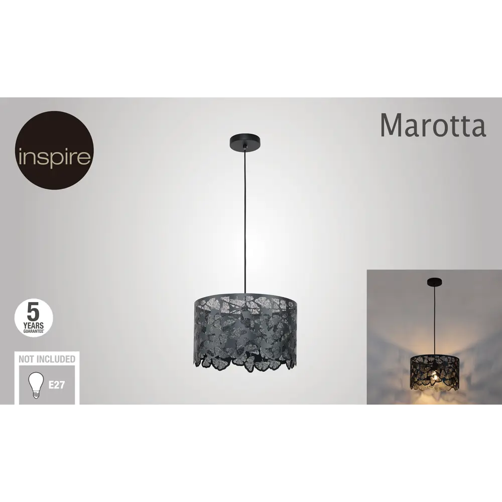 Светильник подвесной Inspire Marotta, 1 лампа, 3 м², цвет черный STLM-2183273 - Вид №5