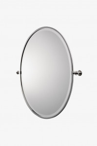 CRMR43 Кристаллическое металлическое овальное настенное наклонное зеркало 25 7/16 "x 29 15/16" x 2 3/4 " Waterworks