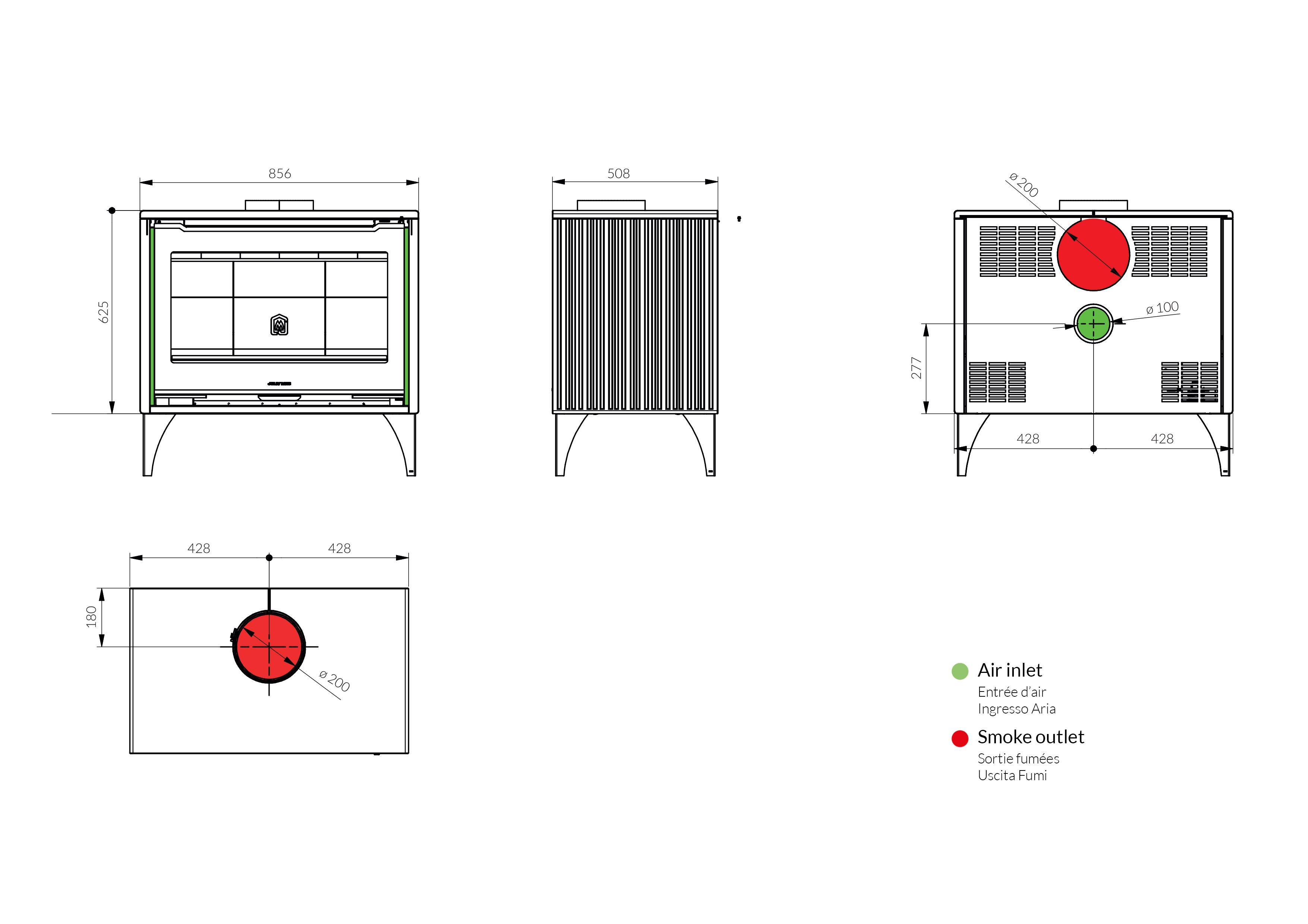 Дровяная печь для обогрева воздуха Jolly Mec воздушные системы ARCH-00028469 - Вид №3