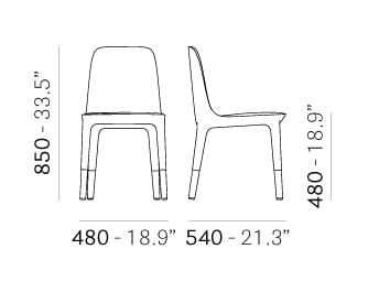 Кожаный мягкий стул для ресторана Pedrali ARCH-00031105 - Вид №13