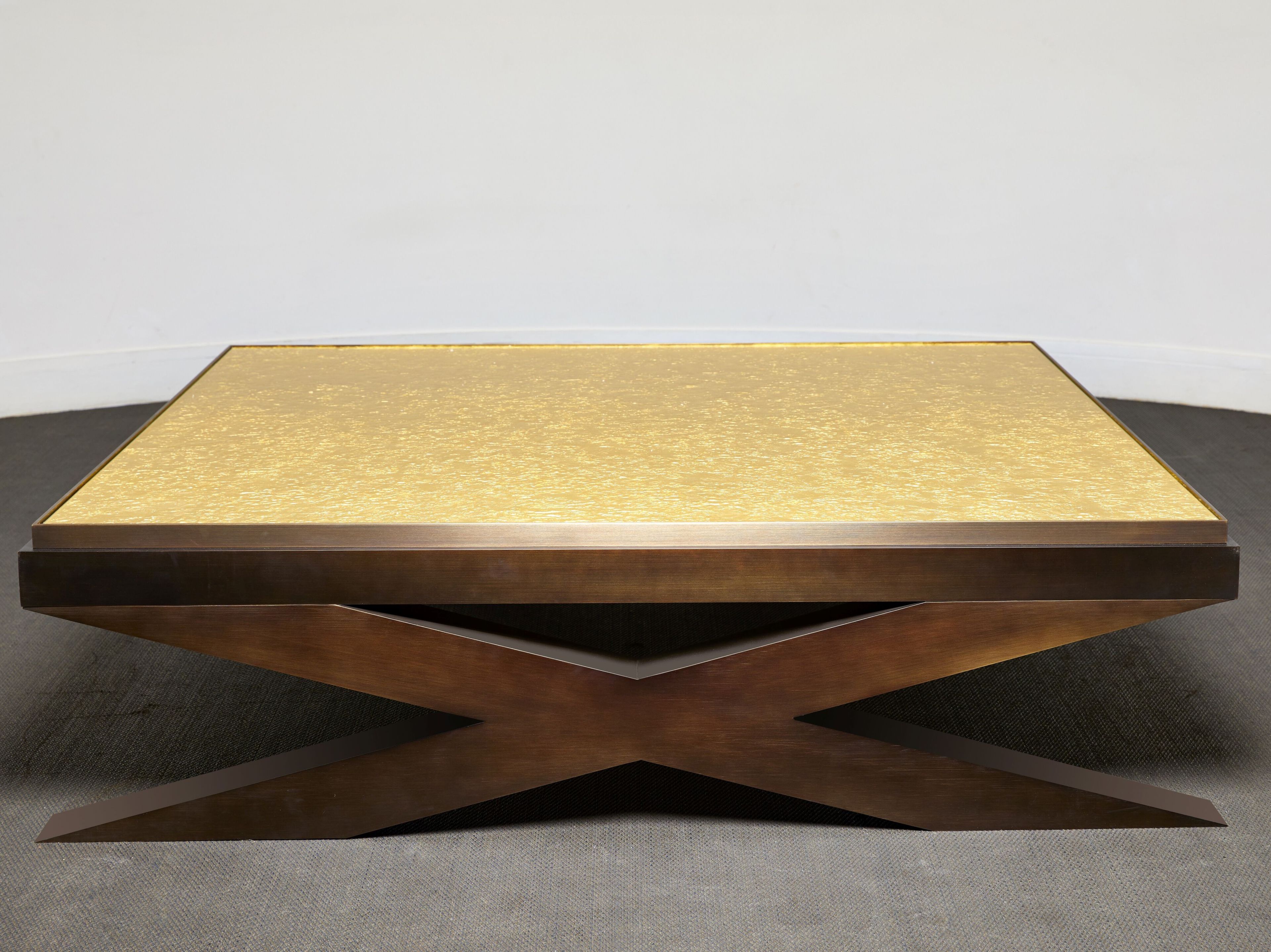 Квадратный журнальный столик с золотым листом REDA AMALOU DESIGN Limited Edition ARCH-00044490