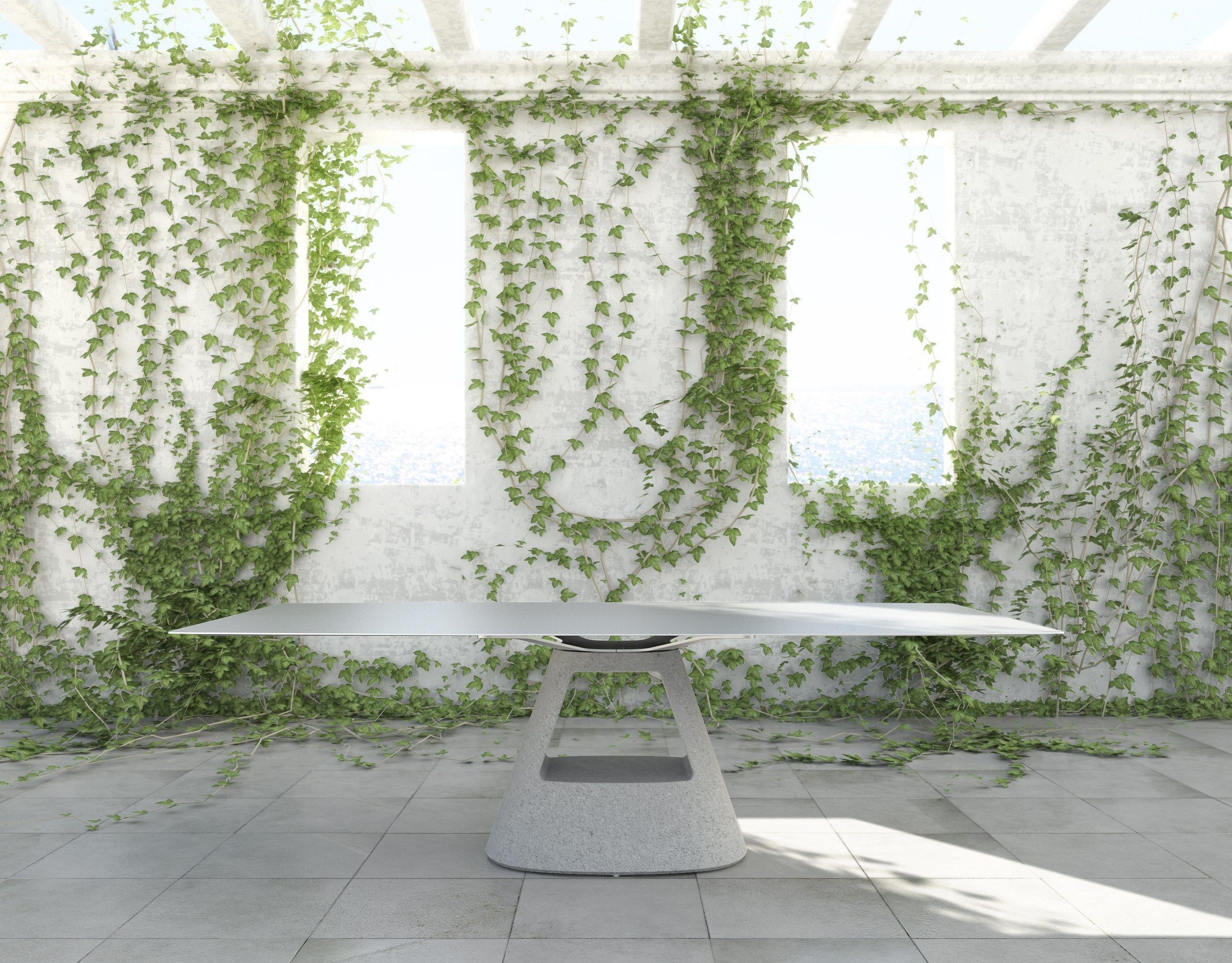 Прямоугольный обеденный стол из алюминия и бетона BD Barcelona Aluminium ARCH-00127398 - Вид №5