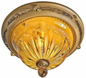 Possoni Illuminazione Потолочный светильник из чистого золота с пескоструйной обработкой и янтарным кристаллом Amber 430/plp