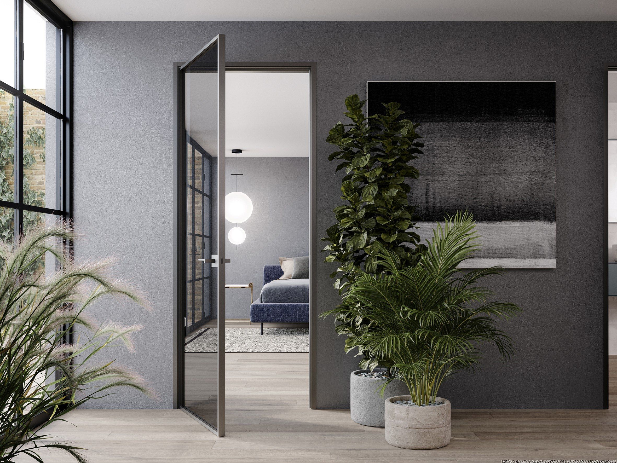 Стеклянная распашная дверь ADL мифический ARCH-00078530