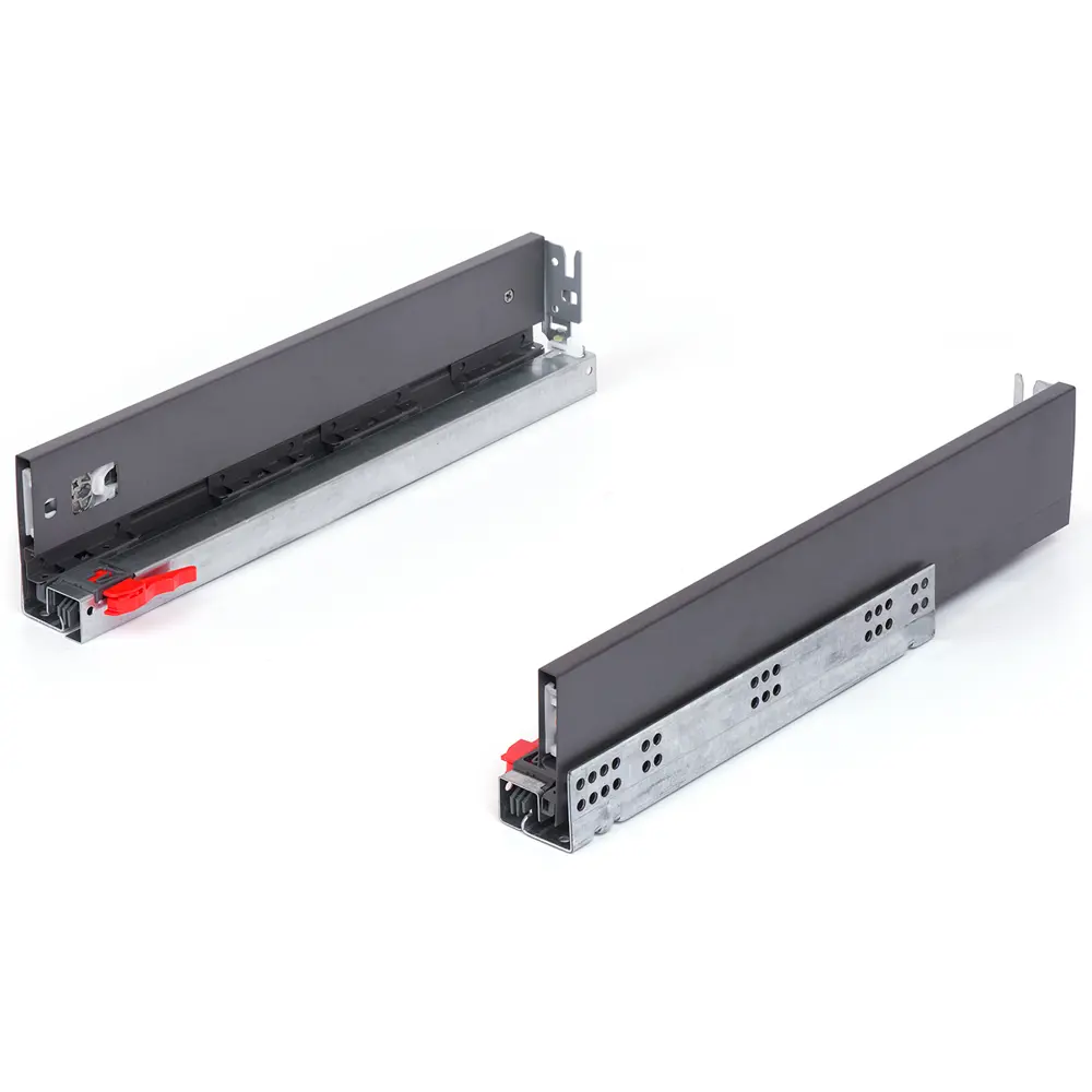 Комплект роликовых направляющих Flowbox h58 450 мм, сталь, цвет антрацит 85441345 STLM-2014444 Santreyd 