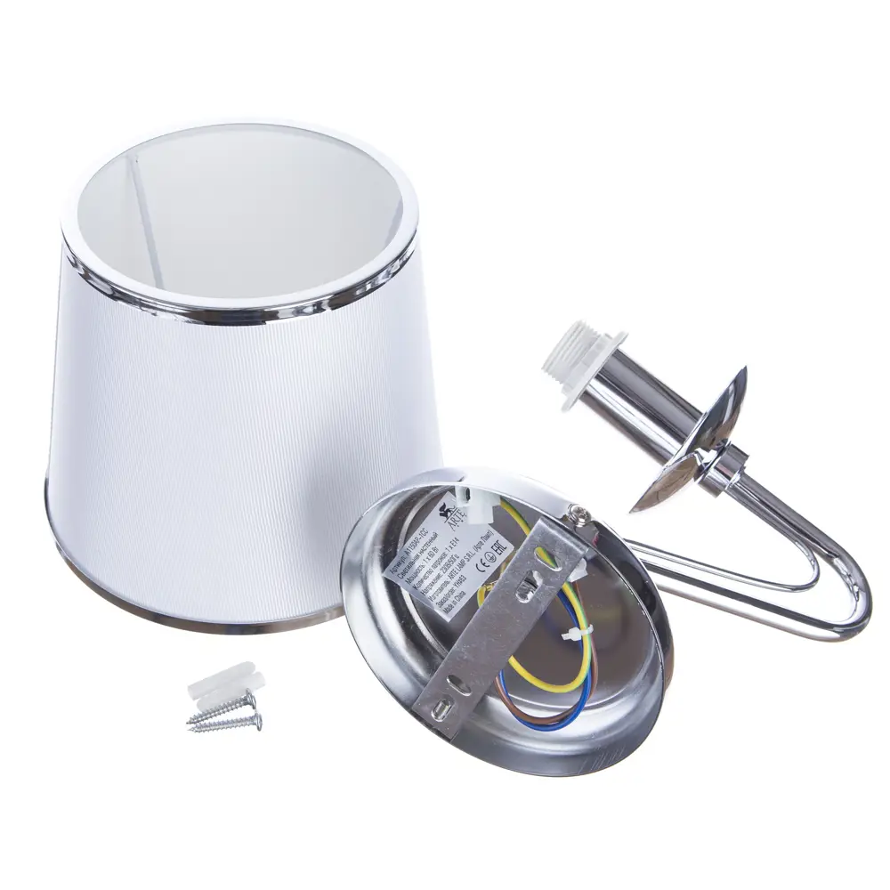 Бра Dolores 1xE14x60 Вт, металл/ткань, цвет хром/белый Arte Lamp STLM-2049611 - Вид №6