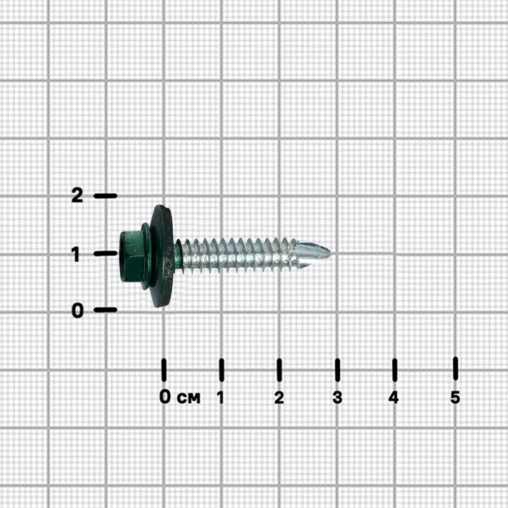 Саморезы кровельные DILWIS с пресс-шайбой и буром 4.8×29 мм RAL 6005 89386415 STLM-1576264 - Вид №2