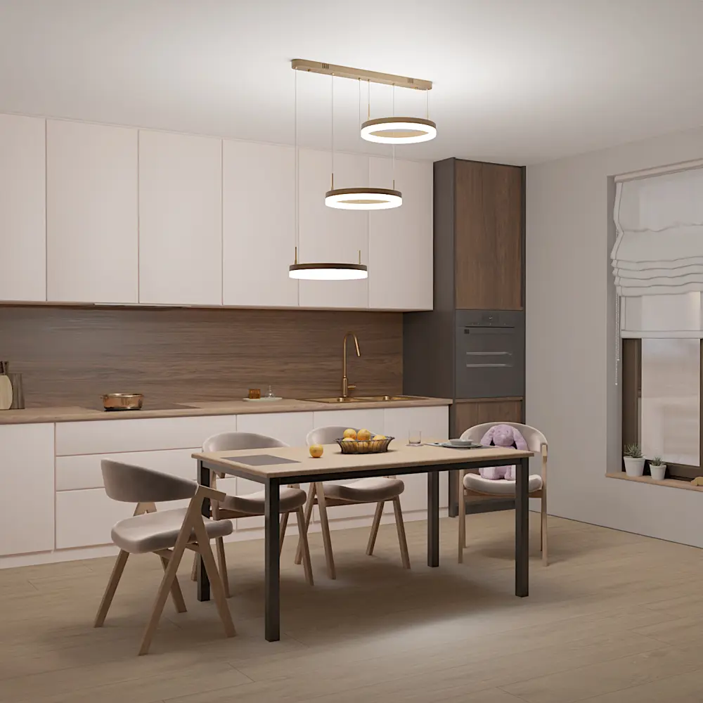 Люстра потолочная светодиодная диммируемая Ritter Rivo 52090 4 с д/у 72 Вт 17 м² 2700К-6500К цвет белый/золотой 84339637 STLM-2184532  - Вид №11
