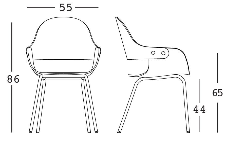 Деревянный стул с подлокотниками BD Barcelona Showtime ARCH-00146163 - Вид №4
