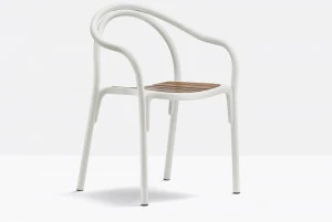 Pedrali Садовый стул из алюминия и дерева с подлокотниками Soul 3746