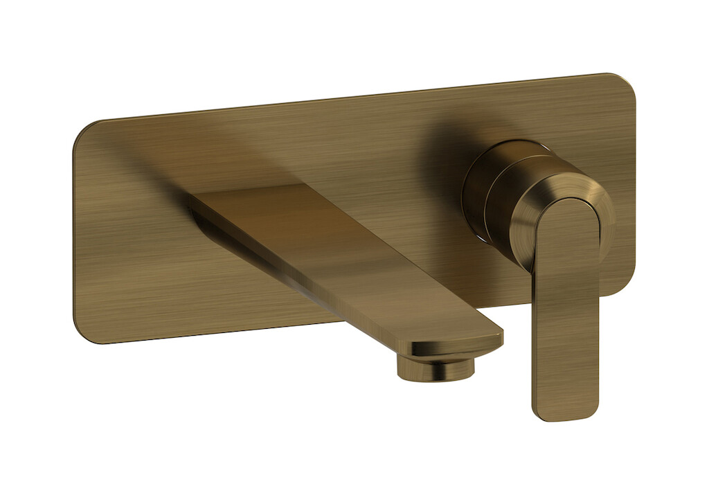 Встроенный в стену смеситель для раковины на 2 отверстия в комплекте с донным клапаном WE ARE IB c6206mb Modern Bronze C-67