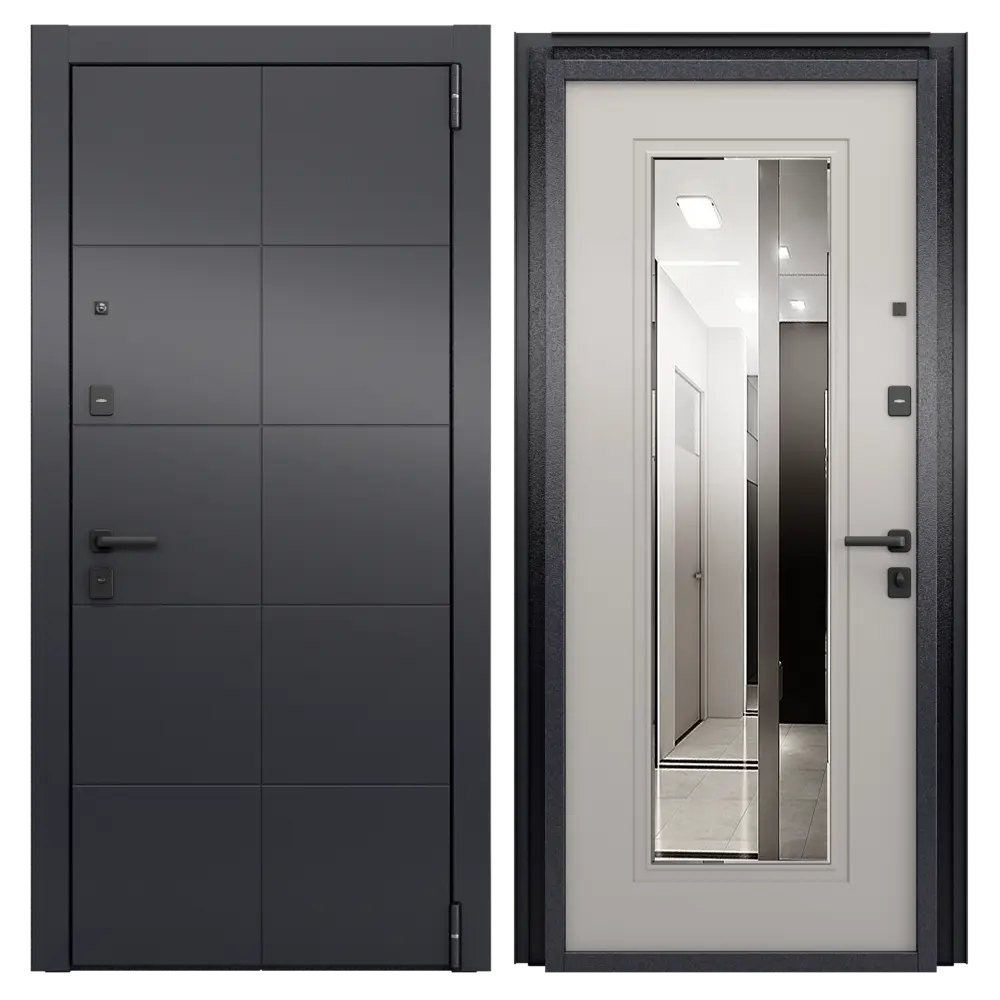 Входная дверь Гибсон 95x205 см правая айвори с зеркалом TOREX STLM-2067095