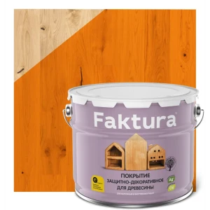 Покрытие Faktura защитно-декоративное для древесины орегон 9 л