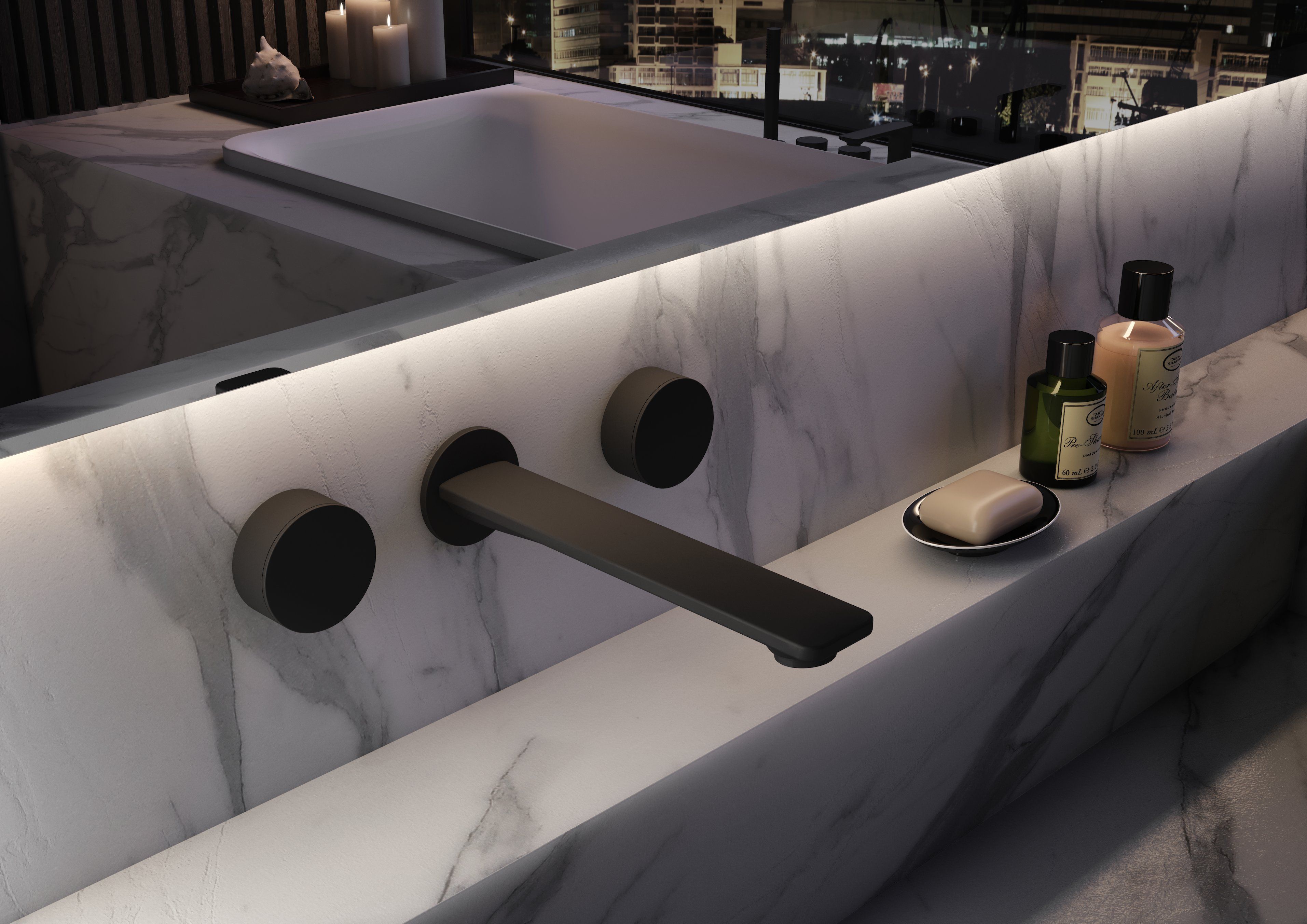 Настенный смеситель для раковины с 3 отверстиями JAQUAR Laguna ARCH-00004597 - Вид №1