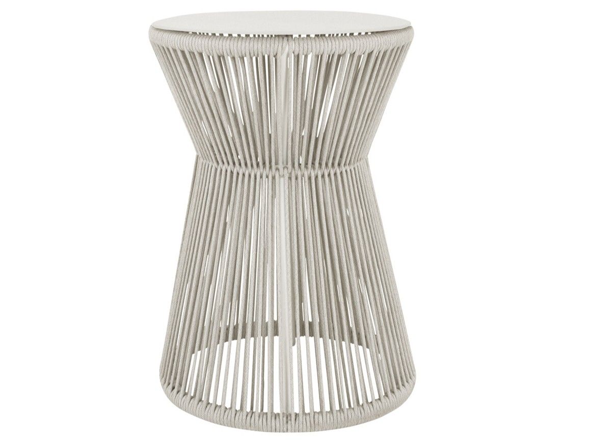 Круглый журнальный столик из морской веревки и алюминия JANUS et Cie узел ARCH-00100582 - Вид №5