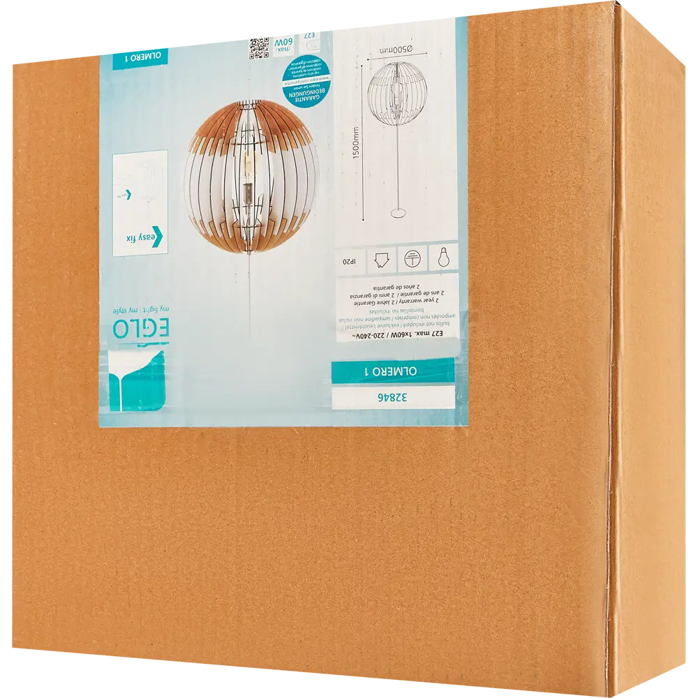 Светильник подвесной «Olmero 1» 1 лампа ø500 мм цвет бежевый Eglo STLM-2009564 - Вид №6