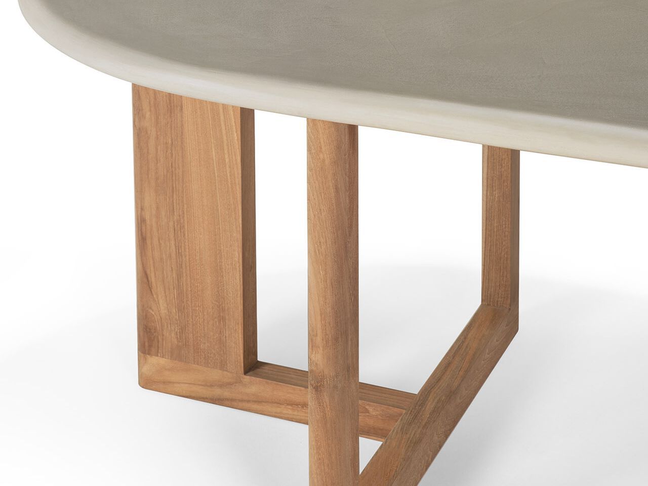 Садовый стол из бетона и тика Ethnicraft TRESTLE ARCH-00009994 - Вид №2