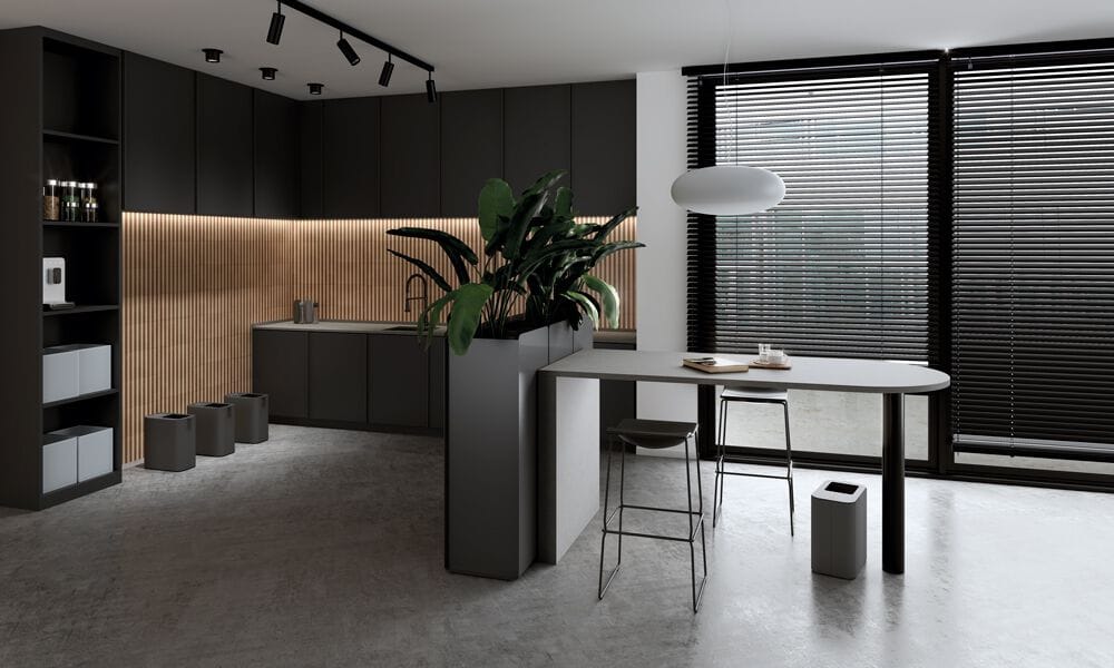 Оцинкованная стальная мусорная корзина для мусора Systemtronic ARCH-00073084 - Вид №1