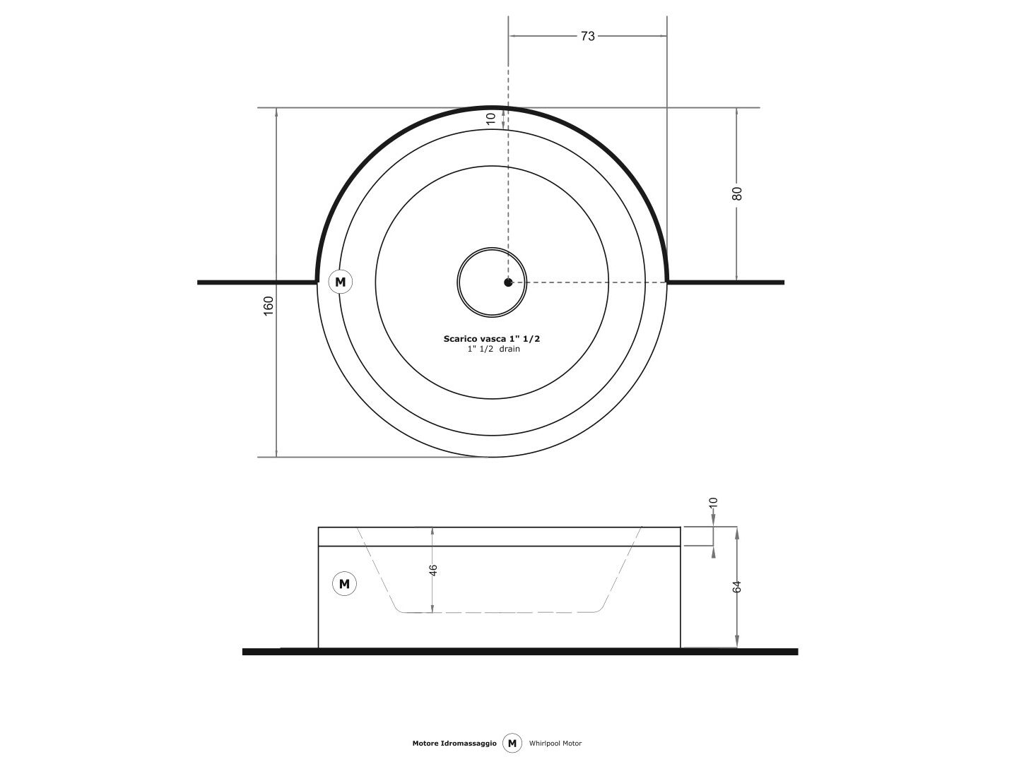 Круглая ванна с гидромассажем Gruppo Treesse мебель для ванной комнаты - стандартные ванны ARCH-00120161 - Вид №1