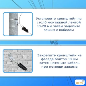 Кронштейн анкерный Kreppy CA 16 для натяжения кабеля 2 шт.