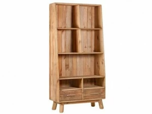 Arrediorg.it® Самонесущий открытый книжный шкаф из массива дерева с ящиками Woodside Ah622 bookcase