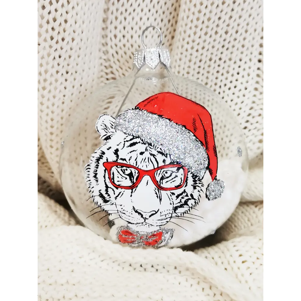 Елочный шар Christmas "Тигры" ø8 см стекло КУ-80-214001/м 82720449 STLM-2197622 Santreyd  - Вид №1