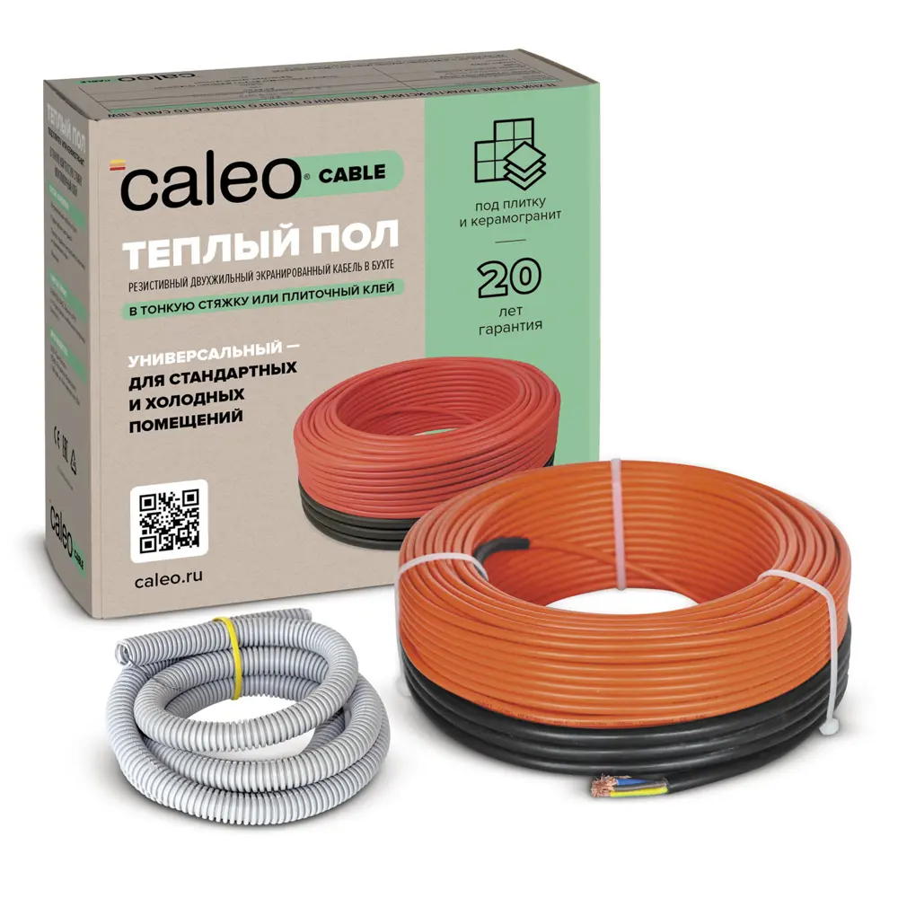 Нагревательный кабель для теплого пола Caleo Cable 18W-10 10 м, 180 Вт