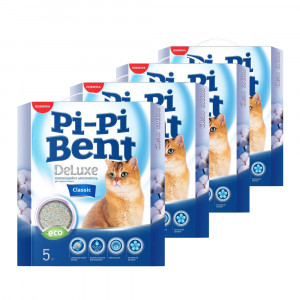 ПР0045581*4 Наполнитель для кошачьего туалета DeLuxe Clean Cotton 5кг (упаковка - 4 шт) PI-PI BENT