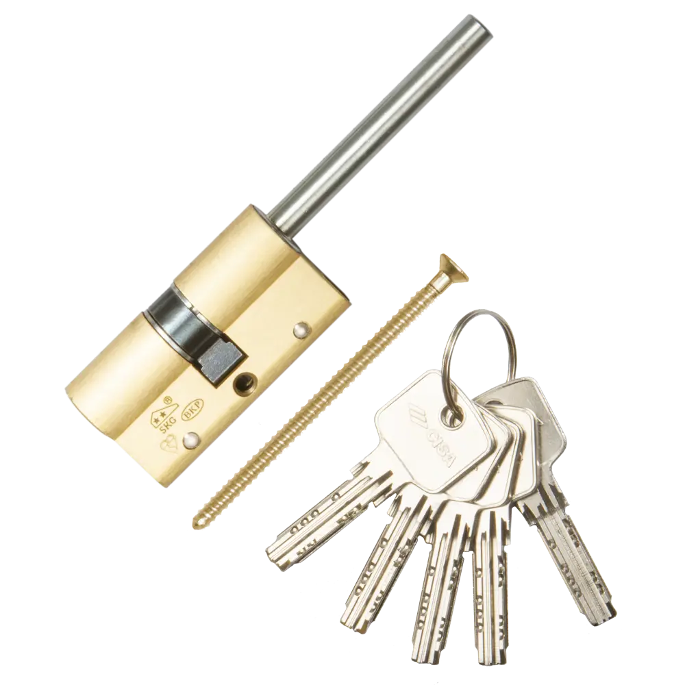 Цилиндр Cisa Astral S ОА3S7-07.00, 25x10x25 мм, ключ/шток, цвет латунь, без вертушки STLM-2073338 - Вид №1