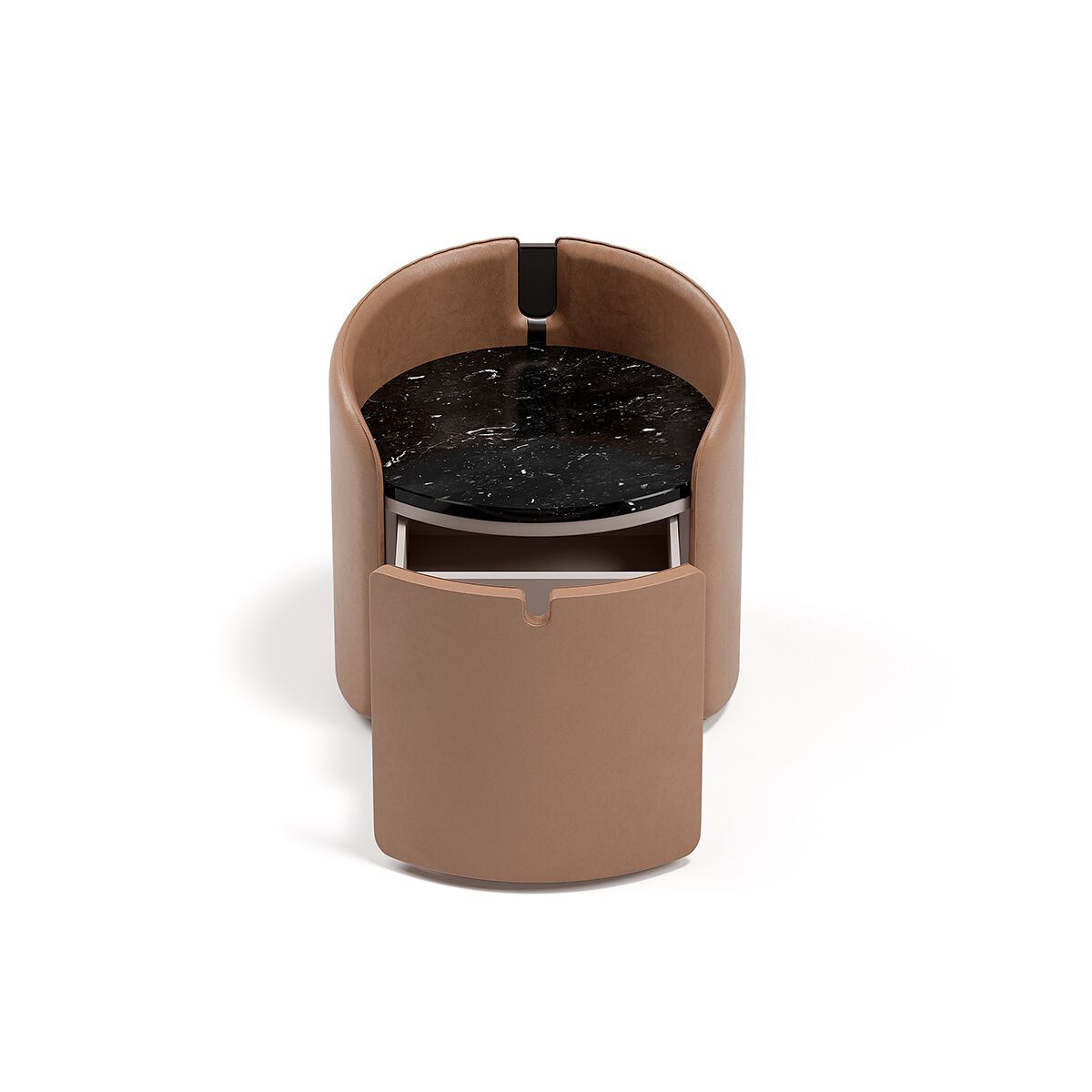 Круглая прикроватная тумбочка с кожаной обивкой Capital Collection Люкс ARCH-00132921 - Вид №2