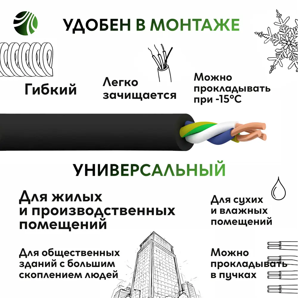 Кабель Ореол ВВГнг(А)-LSLTx 3x2.5 100 м STLM-2013081 - Вид №4