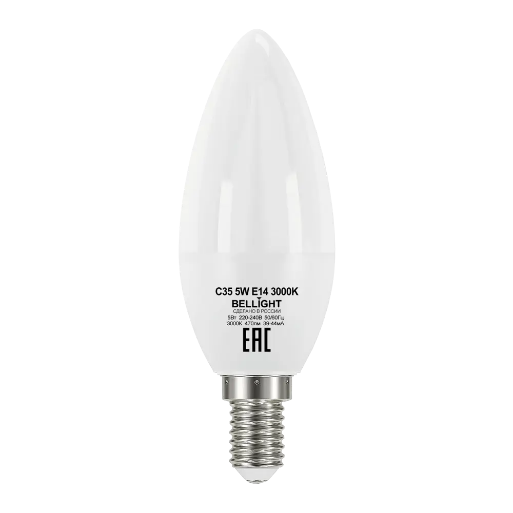 Bellight LED-лампа Е14 свеча 5Вт теплый белый свет для интерьера 84791714 STLM-0925216 - Вид №1