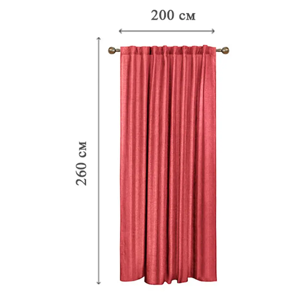 KREAFORTA Looks - штора на ленте терракот 200x260 см с эффектом затемнения 89405464 STLM-1571807 - Вид №2