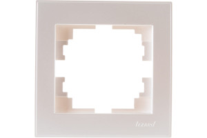16027752 Горизонтальная рамка б/ вст жемчужно-белый металлик 703-3030-146 Lezard RAIN