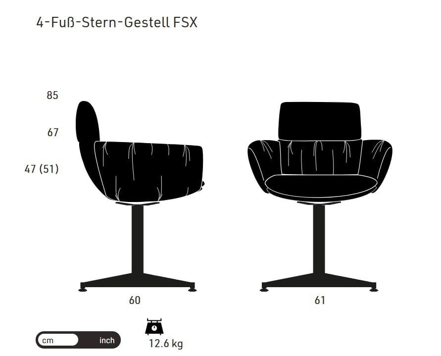 Спиц мягкий поворотный стул KFF Faye Casual ARCH-00151544 - Вид №6