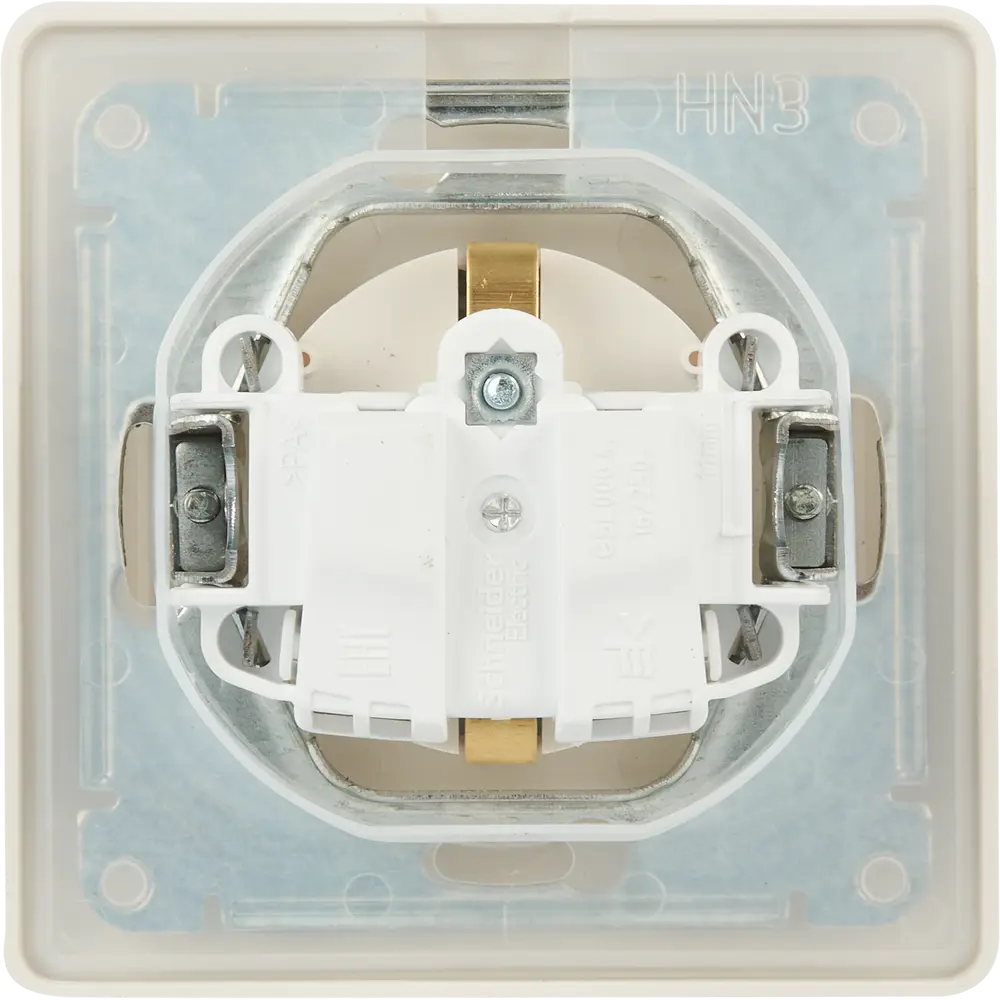 Розетка встраиваемая Systeme Electric Glossa с заземлением со шторками IP44 цвет молочный STLM-2090664 - Вид №4