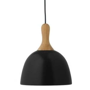 Лампа подвесная Topp, D28 см, черная матовая/дуб
