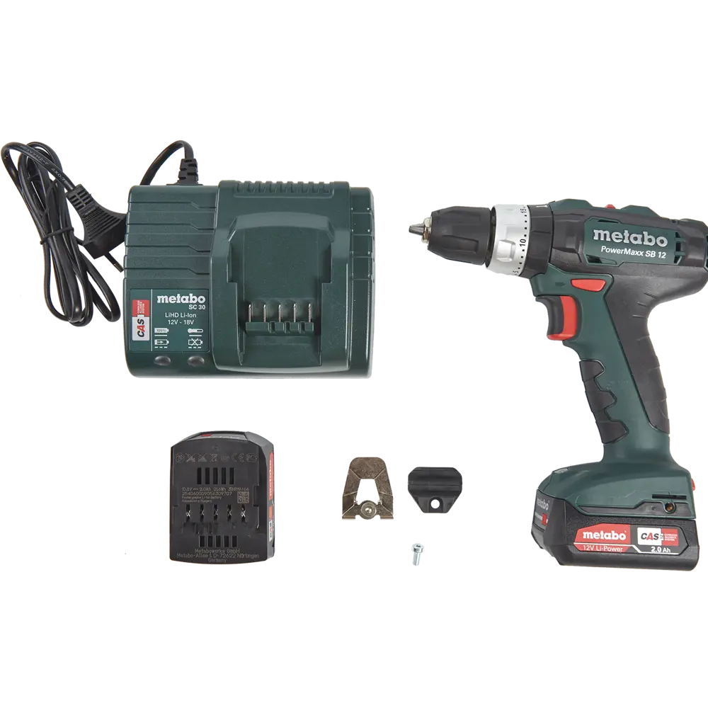 Дрель-шуруповерт аккумуляторная ударная Metabo PowerMaxx SB 601076500, 12 В Li-ion 2х2 Ач STLM-2046302 - Вид №4