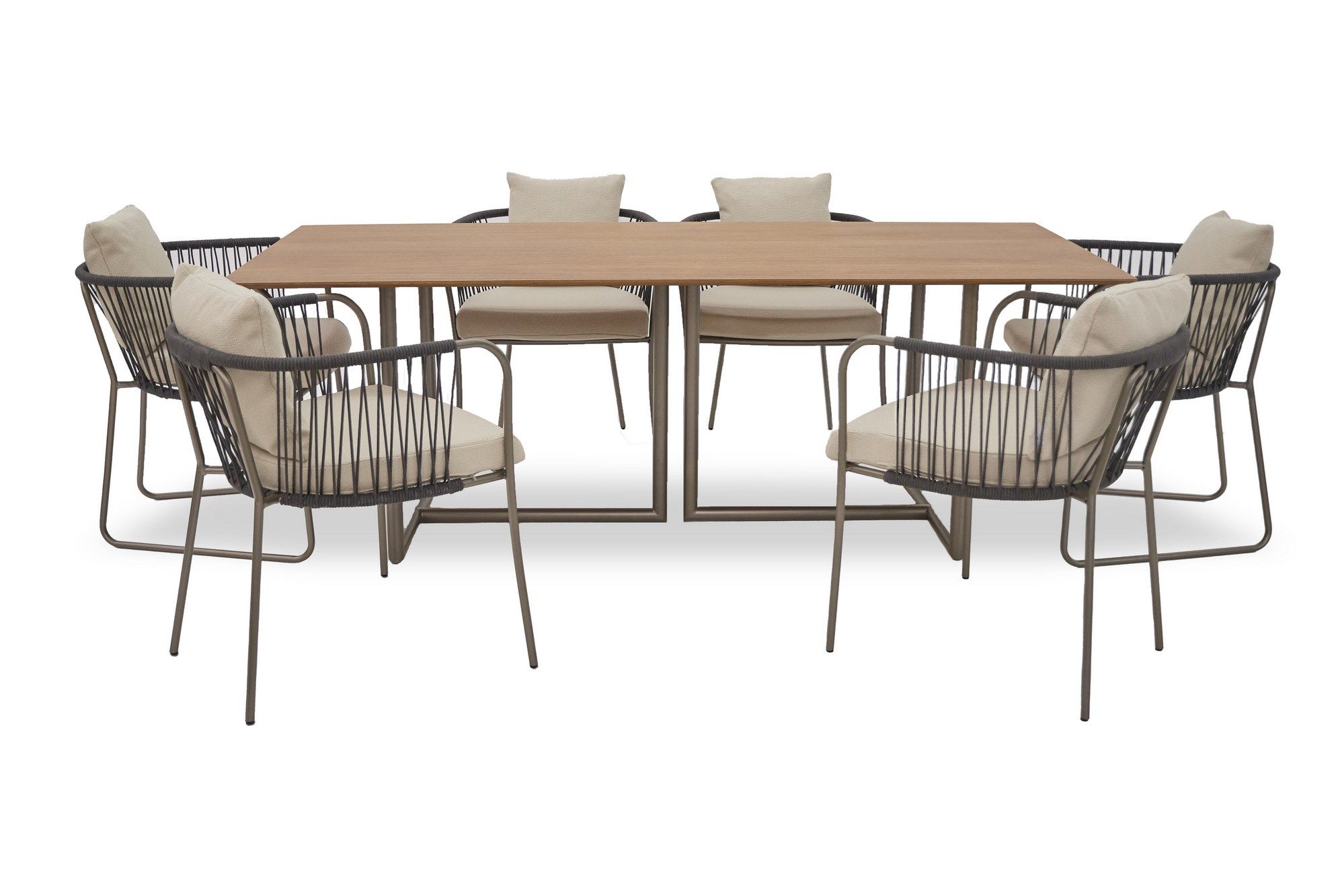 Деревянный прямоугольный садовый стол с металлическим основанием Rever Levante ARCH-00087505 - Вид №1