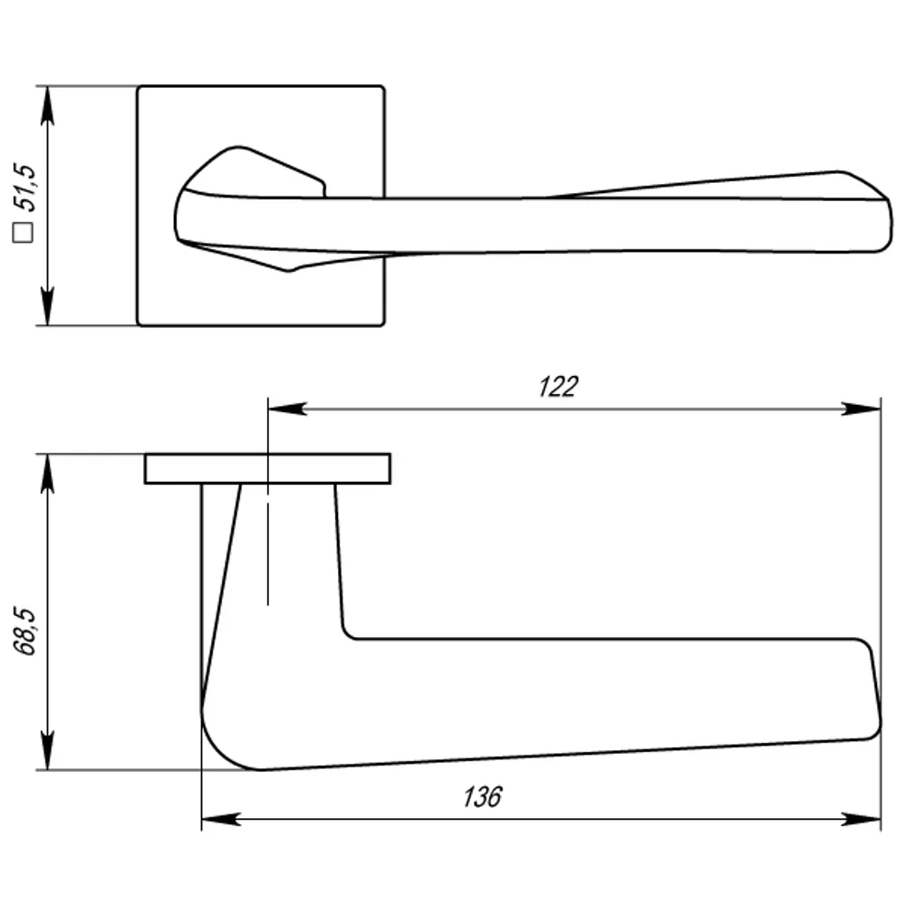 Дверные ручки Armadillo K.USS52.Torso MWSC-33, без запирания, цвет итальянский тисненый STLM-2071960 - Вид №2