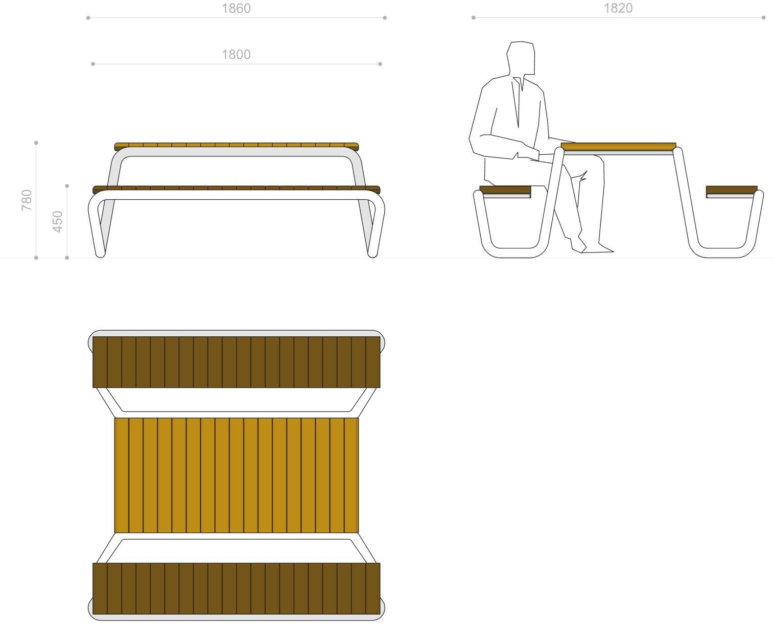 Стол для пикника DIMCAR HOLIDAY ARCH-00069834 - Вид №2